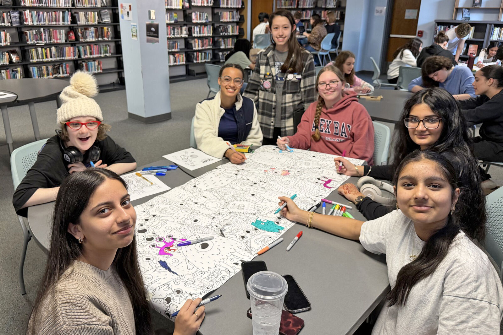 BHS Students Relax and Connect at Cookies and Crayons Event