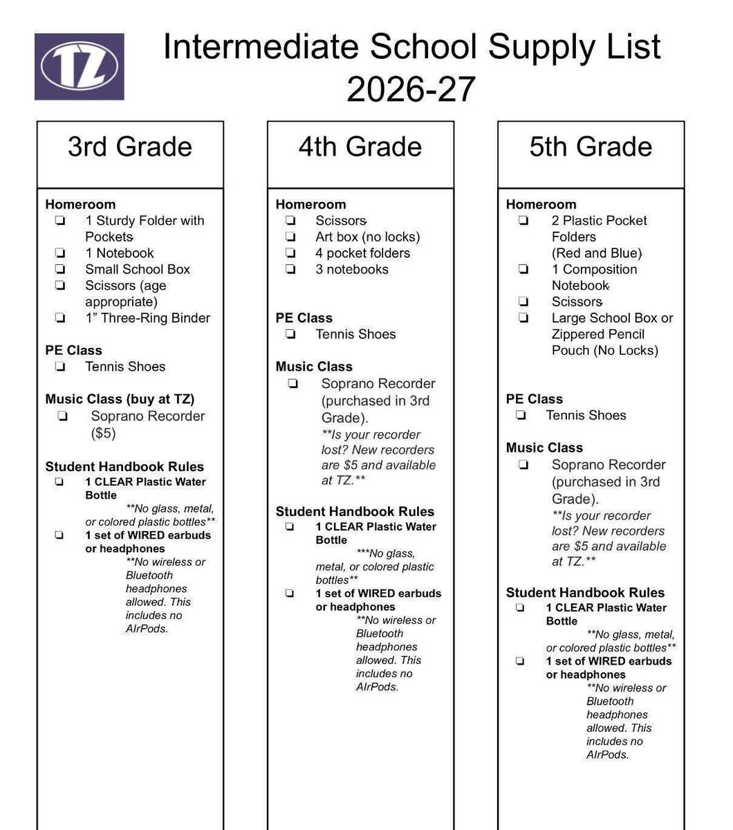 School Starts Wednesday!