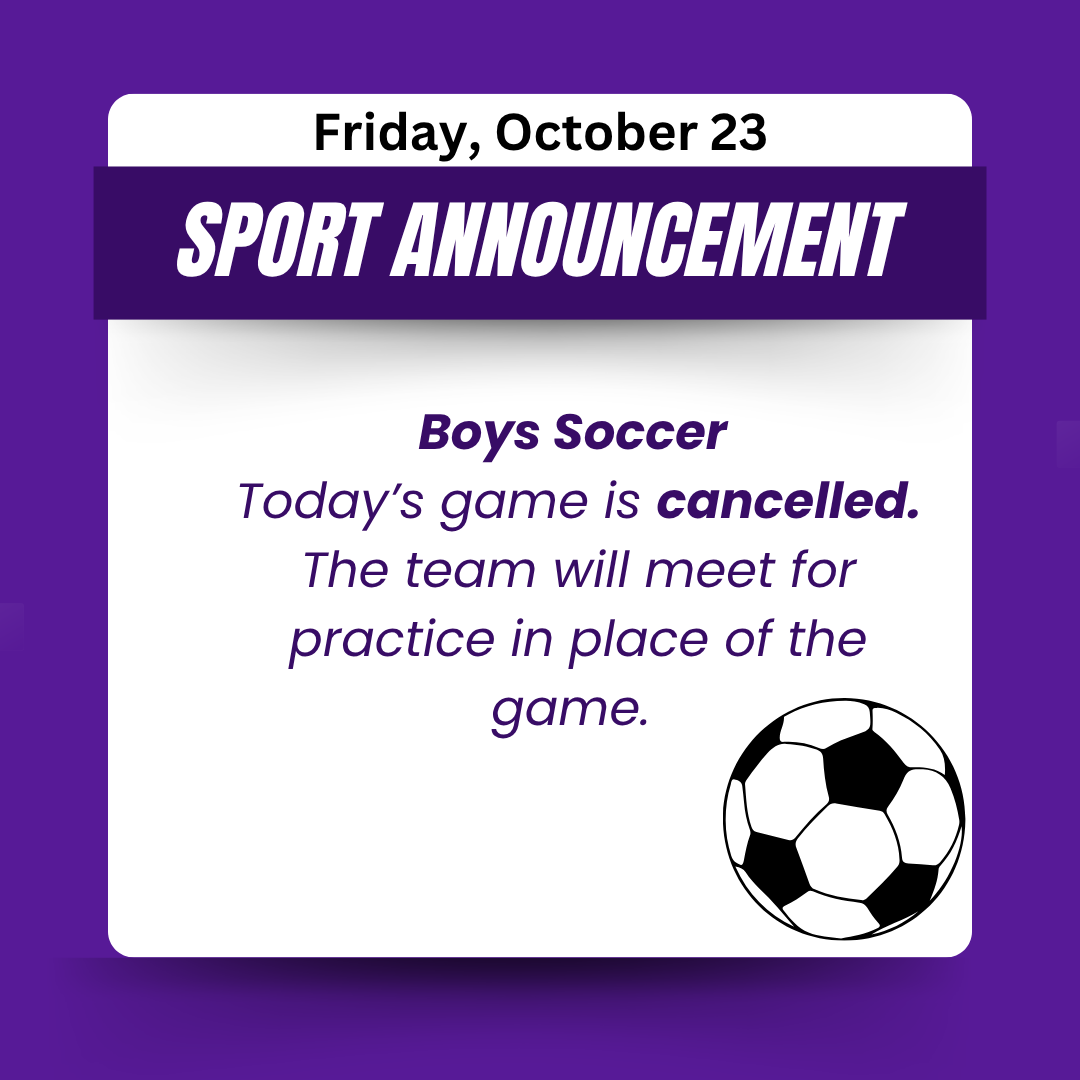 Sports Announcement - Boys Soccer (10/23)