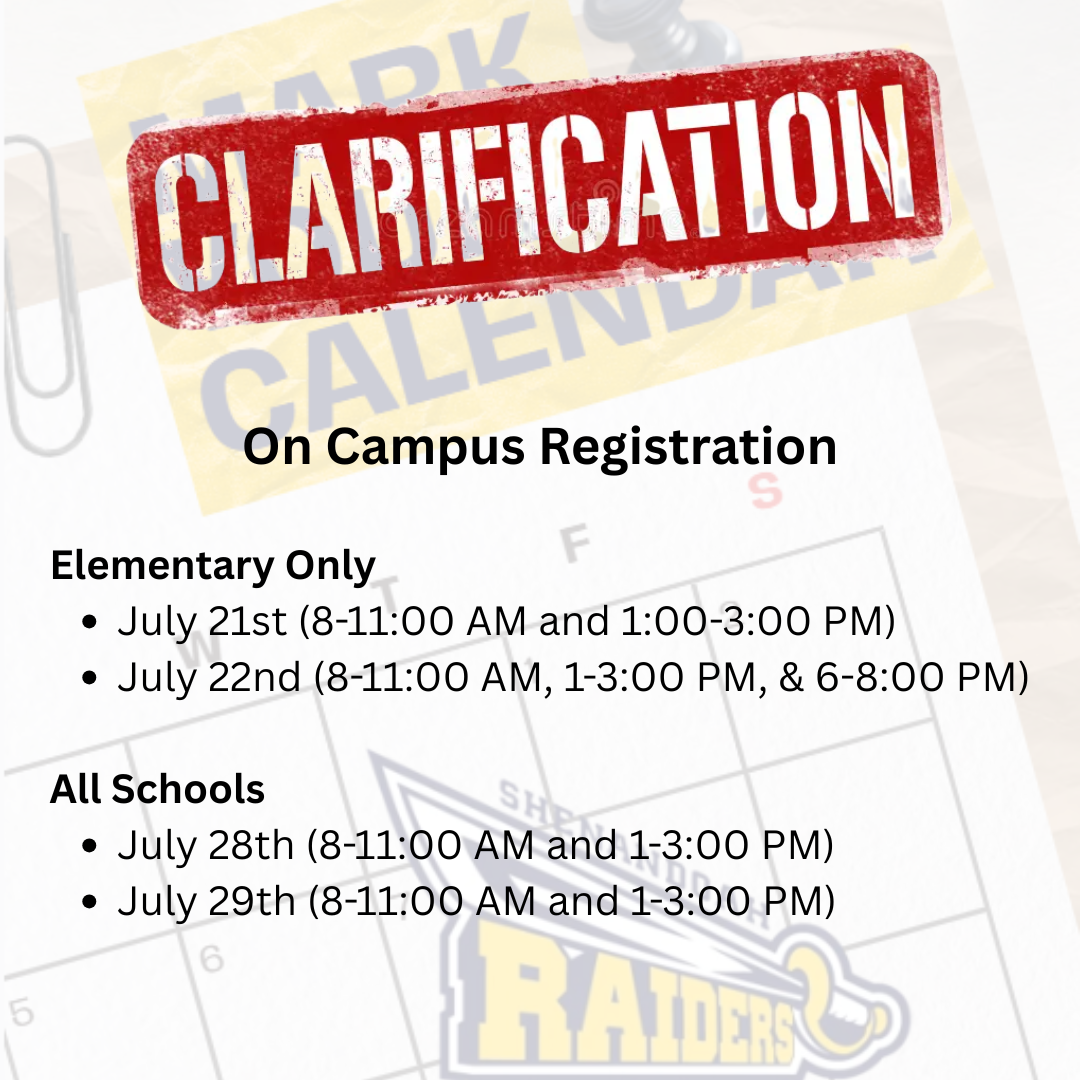 Back to School Dates - On Campus Dates Clarification