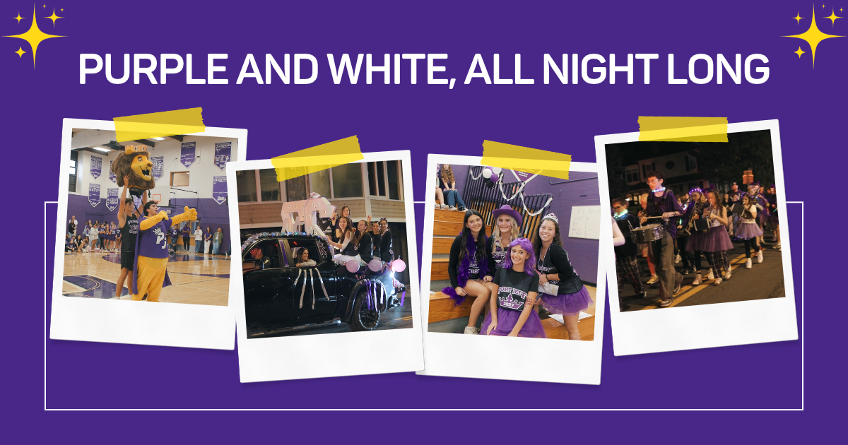 Purple and white, all night long.