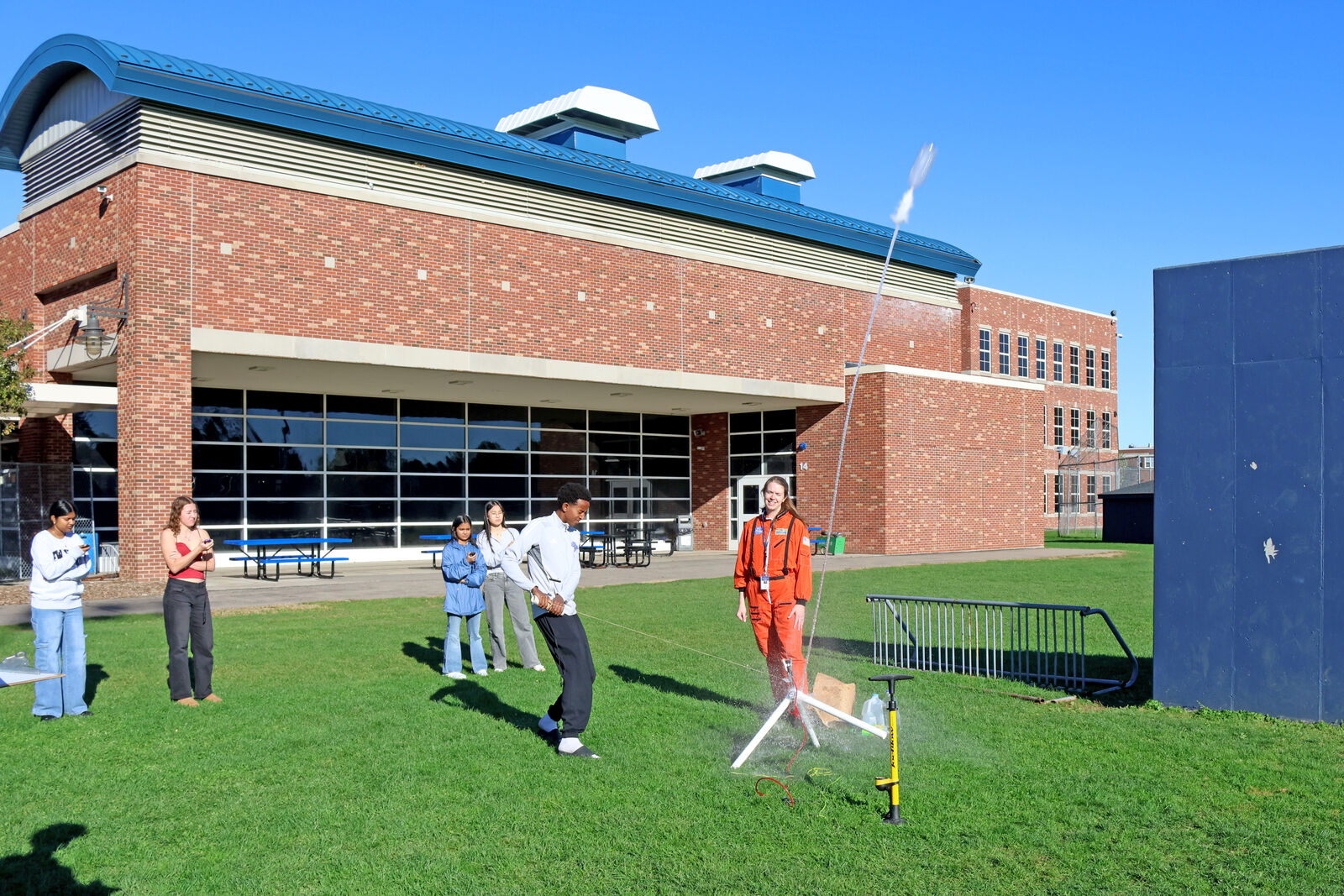 AP Physics Students Investigate Flight with Two-Liter Rockets