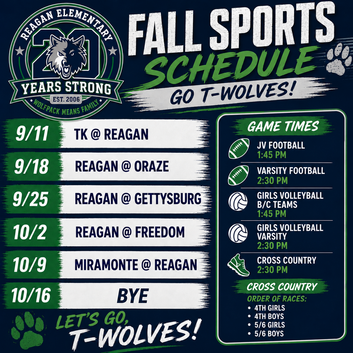 Paw Prints 9/7/26