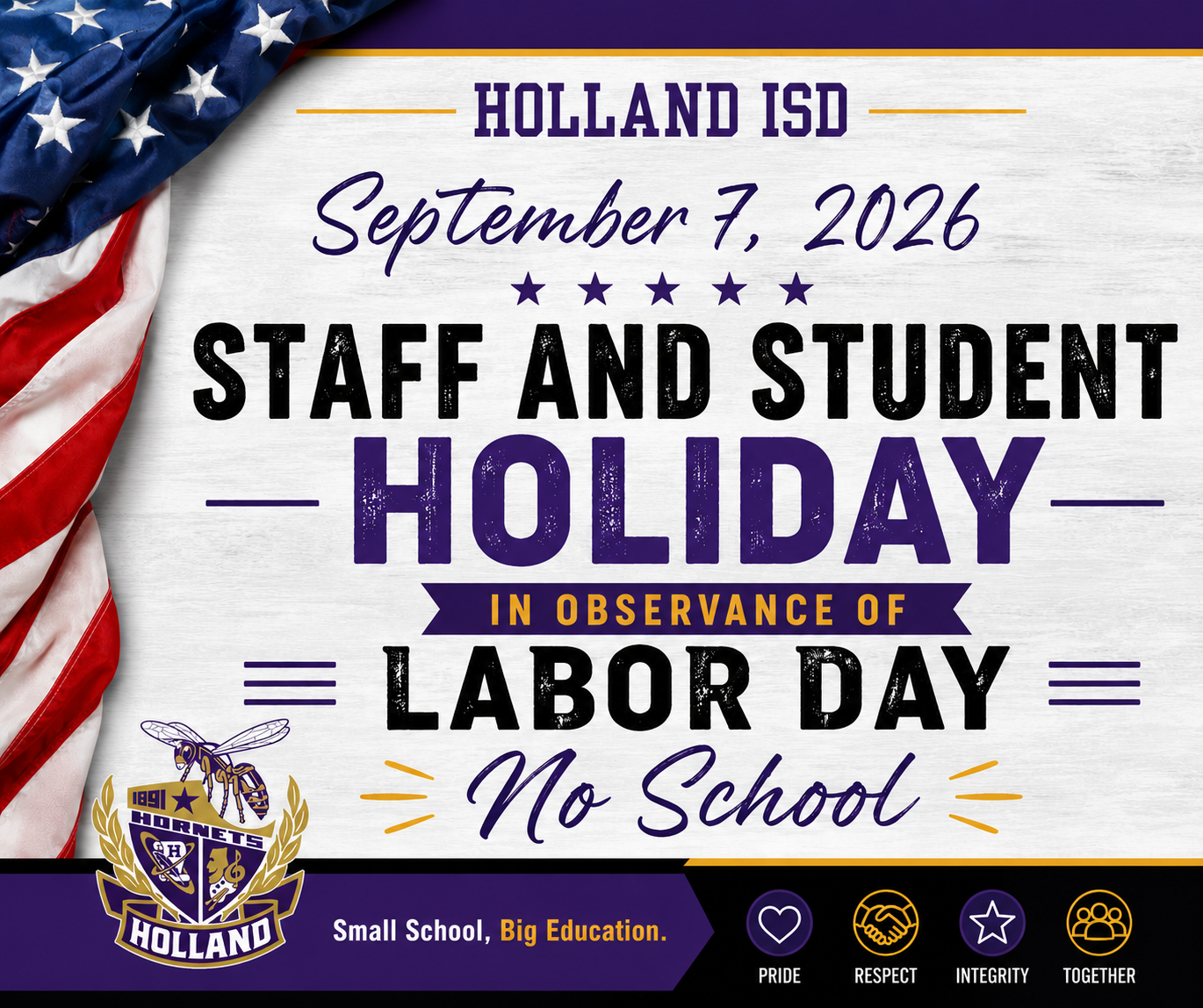 No School September 7th