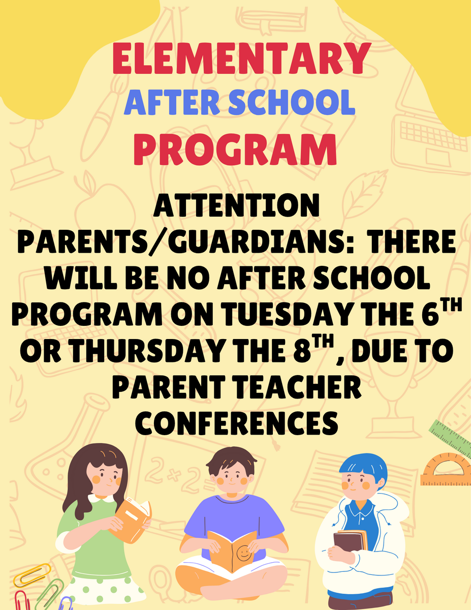 No After School Program this Tuesday and Thursday!