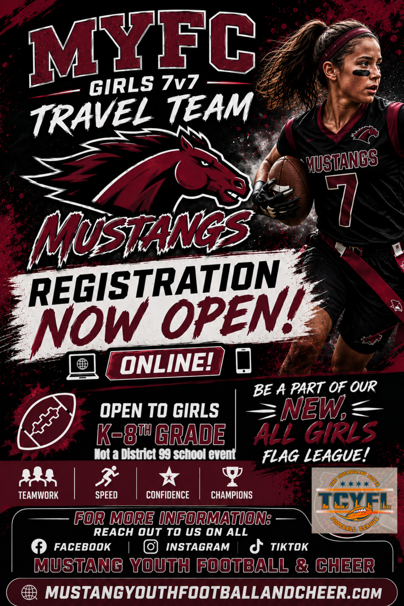 🏈 K-8 GRADE GIRLS! JOIN MYFC FLAG FOOTBALL! 🔥