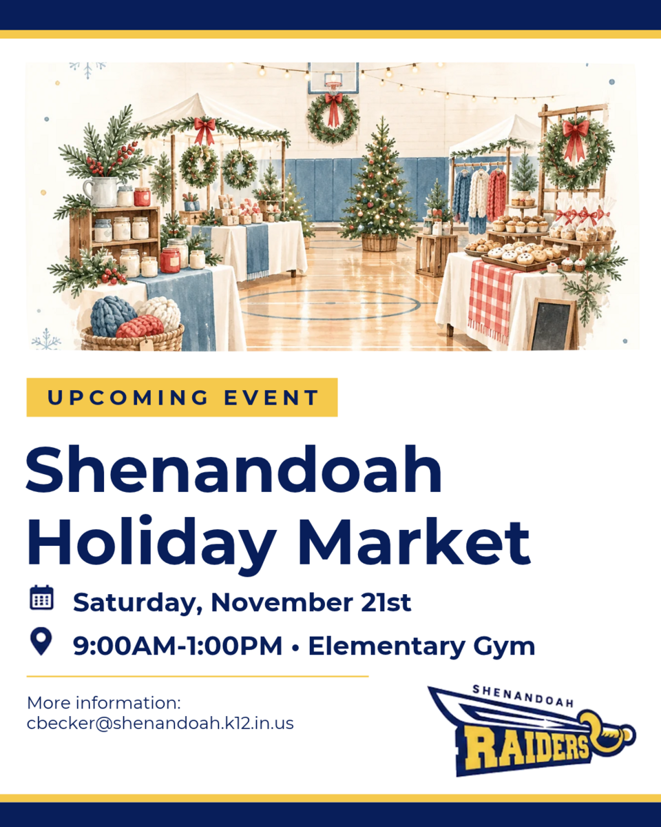 🎄 Shenandoah Elementary Holiday Market – November 21st