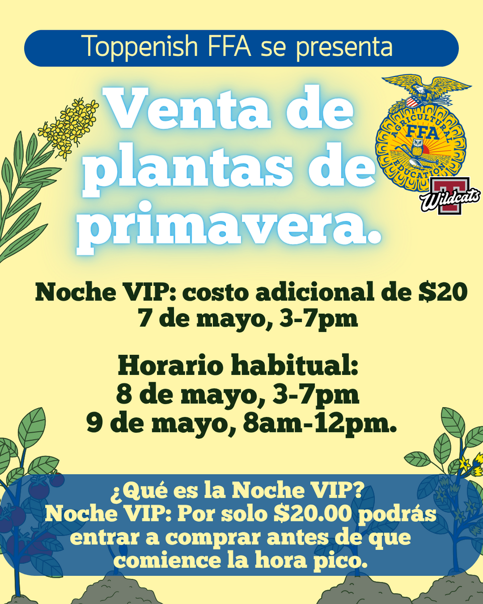 🌱🐾 Support our Toppenish FFA students at the Spring Plant Sale! 