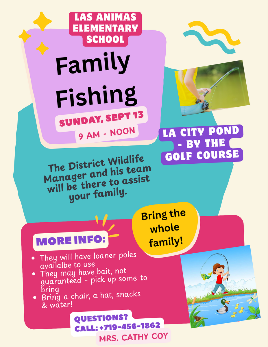 Reminder:  LAES Family Fishing Day on Sunday from 9 - noon