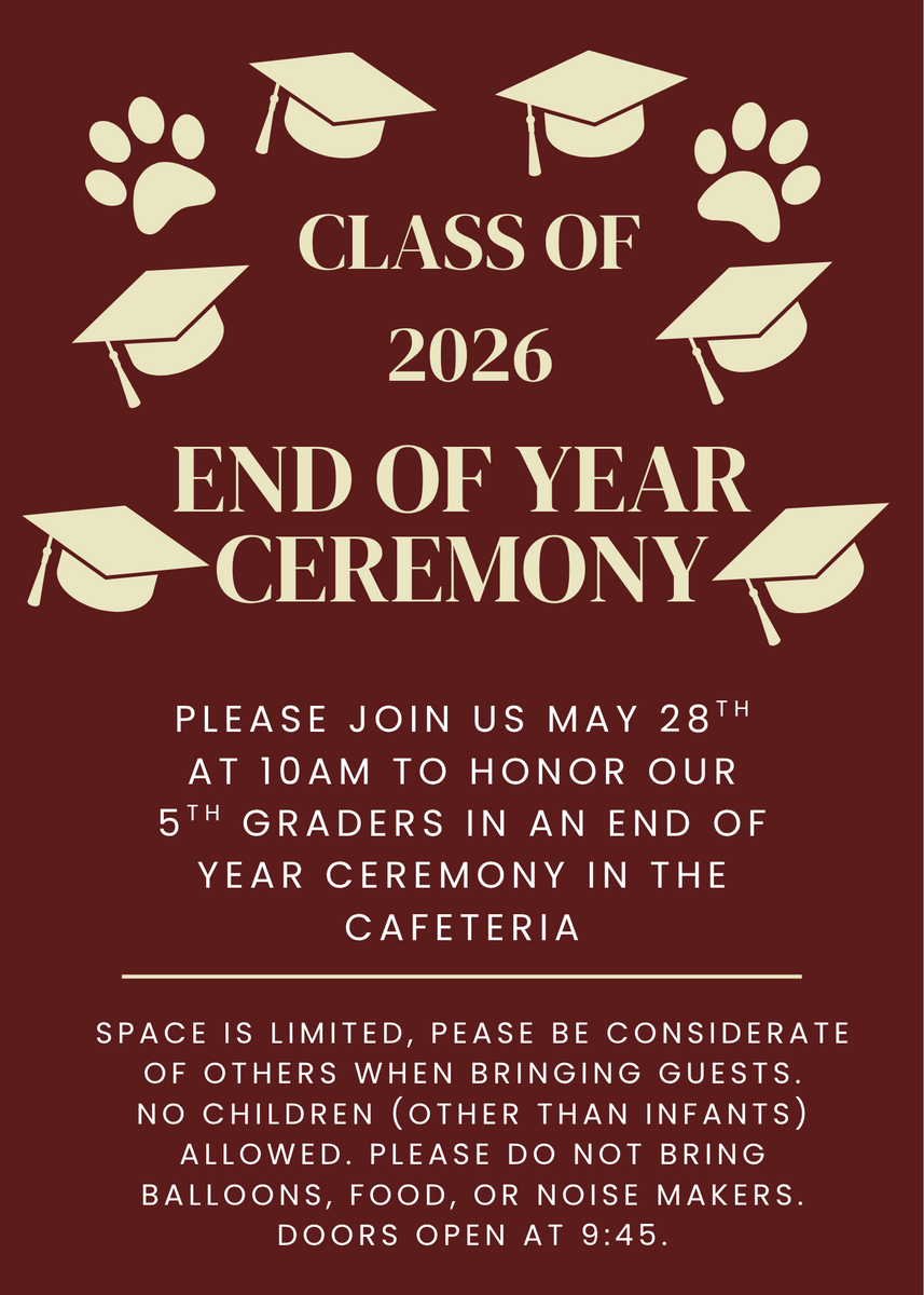 5th Grade Ceremony Invitation