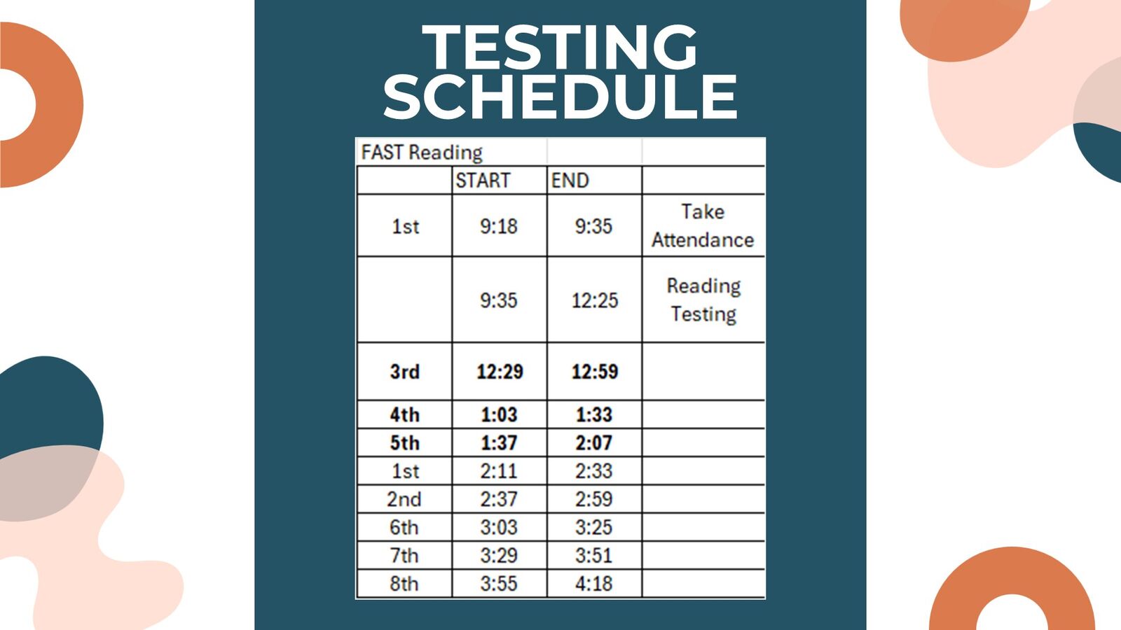 ELA FAST PM3-Tuesday, May 5th and Upcoming Test Dates