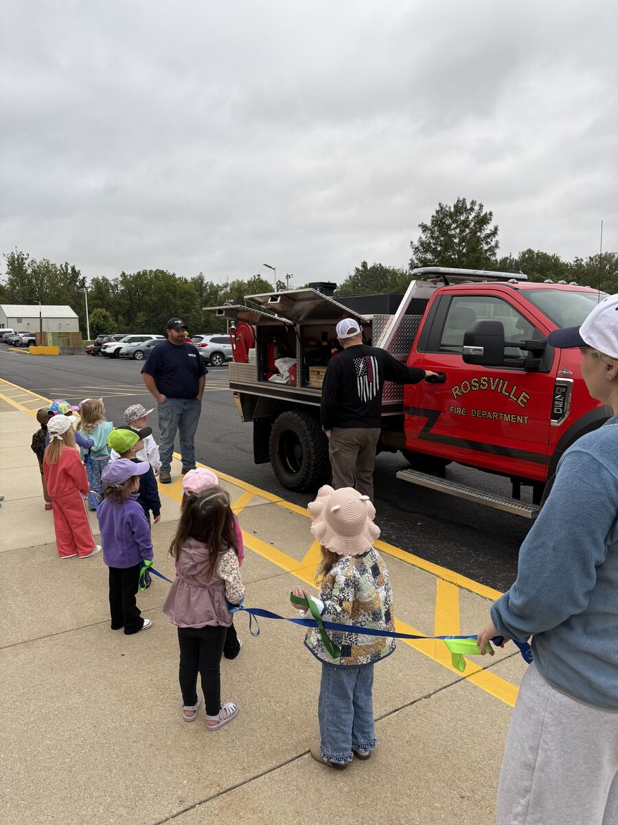 Fire Truck and Fuel Truck Bring Community Helpers Lesson to Life for Rossville Pre-K