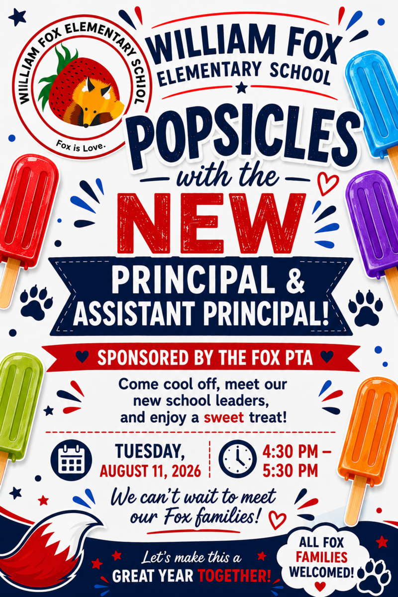 Popsicles with the New Principal & Assistant Principal at William Fox Elementary School